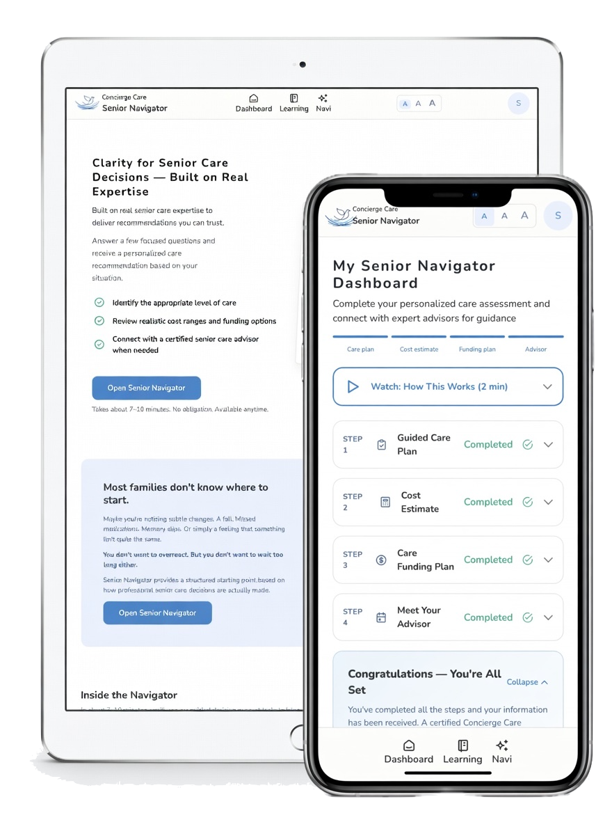 Senior Navigator app on iPad and phone